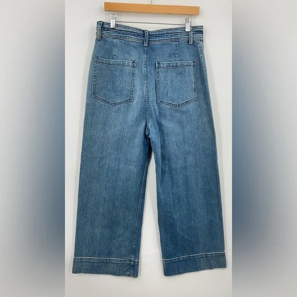 Apiece Apart 12 Jeans Wide Leg Denim Merida 0196 cropped ankle women blue - Picture 3 of 10